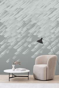 Silver Grey: Brushstroke Wallpaper - silver