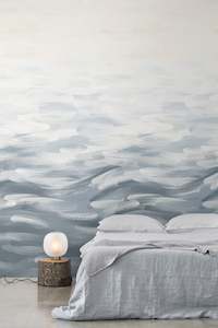 Silver Grey: LA Colorscape Wallpaper - Seascape Mural - Steel