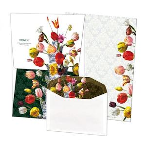 Books: Writing Set: Tulips (Bloemstilleven met Tulpenvaas) - 10 Sheets & 10 Envelopes