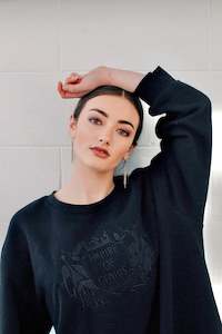 Empire of Genius Embroidered Sweater/Dress in Black on Black