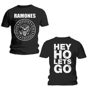 Ramones Hey Ho Back Print Black Tee