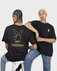 Playboy  Gold Keyline Bunny Black Tee SS22