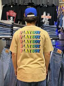 Playboy Gradient Stacked Tan Tee SS22