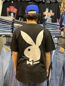 Clothing: Playboy Bunny Stack Black Tee SS22