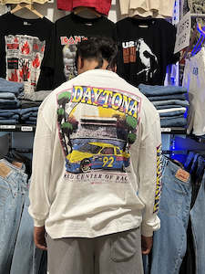 NASCAR Neon Daytona Longsleeve White Tee