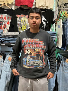 Clothing: NASCAR Fire the Engines Crewneck Black Sweatshirt