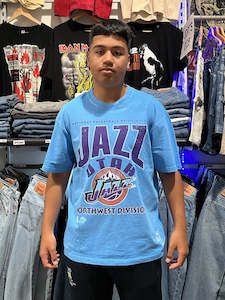 Clothing: Utah Jazz Division Arch Faded Blue Tee