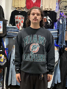 Dolphins Ivy Arch Crew Black Sweatshirt