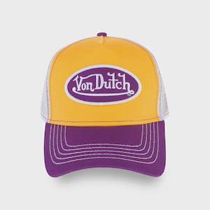 Clothing: Von Dutch Purple Gold Trucker Cap