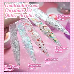 Christmas Set Glitter Acrylic !