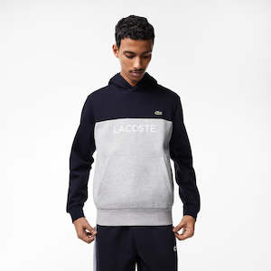 Lacoste - Colour Block Logo Hoodie - Navy Blue/Grey Chine