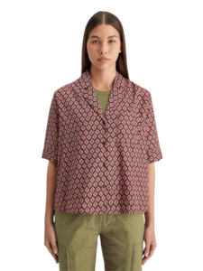 Maison Scotch - Printed SS Shirt - Geo Flower Bordeaux