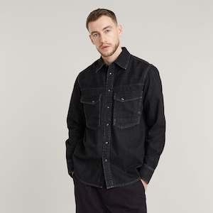 Clothing: G-Star Raw - Dakota Slim LS Shirt - Worn In Nighttime Sky