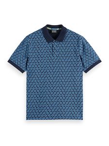 Scotch & Soda - Geometric Flower Printed Polo - Night Geometric Flower