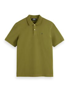 Scotch & Soda - Essential Organic Cotton Pique Polo - Moss Green