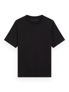 Clothing: Scotch & Soda - Essential Regular Fit Logo Tee - Black