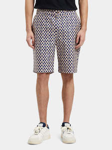 Scotch & Soda - Drift Printed Lightweight Canvas Short - Polka Navy Blue