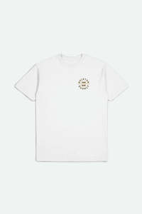 Brixton - Oath V SS Standard Tee - White/Washed Black/Gold