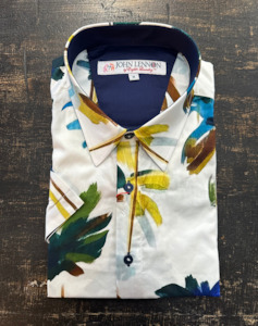 English Laundry - John Lennon SS Shirt - Palm Tree White Multi