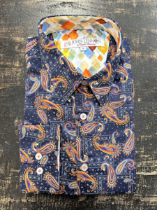 English Laundry - John Lennon LS Shirt - Paisley Navy Orange