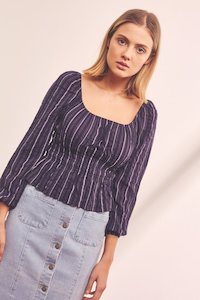 The Fifth Label - Coast Stripe Top - Navy/White