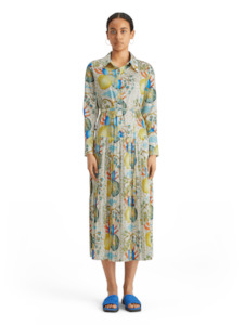 Maison Scotch - Embassy Print Pleated Maxi Dress - Embassy Tree AOP