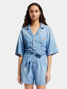 Clothing: Maison Scotch - Short Sleeve Playsuit - Sea Shells