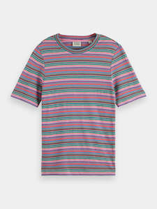 Maison Scotch - Textured Stripe Slim Fit Tee - Beach Stripe