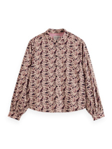 Maison Scotch - Floral Balloon Sleeve Shirt - Block Floral