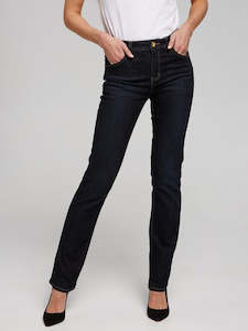 Riders - Mid Rise Straight Jean - Worn Rinse Blue