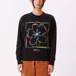 Clothing: Obey - Line Art Crew - Black