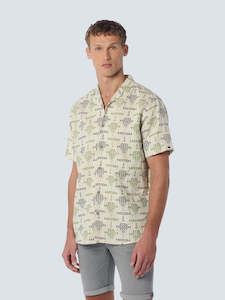 Clothing: No Excess - Jacquard Linen SS Shirt - Cement