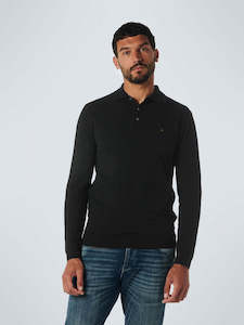 Clothing: No Excess - Pullover LS Polo - Black