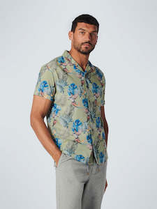 No Excess - Parrot Print SS Shirt - Smoke