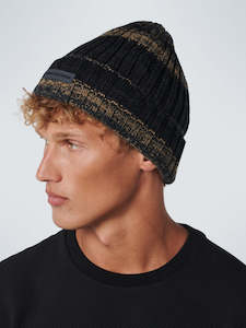 No Excess - Steel Rib Stripe Knit Beanie - Ink