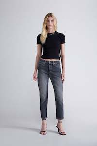 Please - Cropped Faded-Effect Straight Jean - Nero Denim