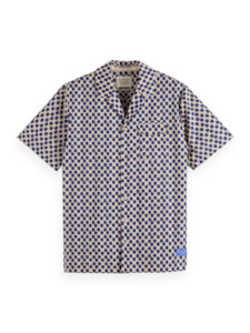 Scotch & Soda - Polka Dot Printed SS Shirt - Polka Navy Blue