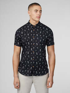 Clothing: Ben Sherman - Scattered Print SS Shirt - Black