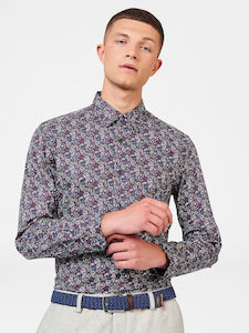 Clothing: Ben Sherman - Winter Floral LS Shirt - Plum