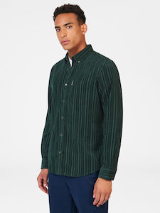 Clothing: Ben Sherman - Cord LS Shirt - Dark Green