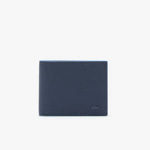 Lacoste - Chantaco Piqué Leather 3 Card Wallet - Marine Argentine