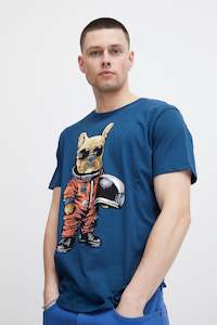 Blend - Astrodog Print Tee - Navy Peony