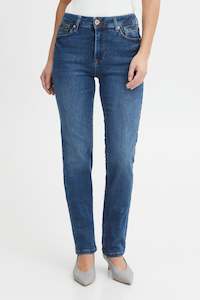 Pulz - Sandra (Emma) Straight Jean - Medium Blue Denim