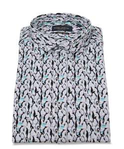 Guide London - Antarctic LS Shirt - White/Turquoise