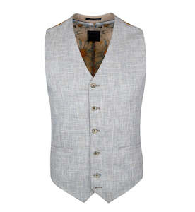 Guide London - Cotton Linen Blend Waistcoat - Sky/Tan