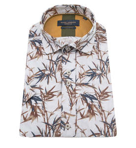 Guide London - Bamboo Print SS Shirt - White Tan