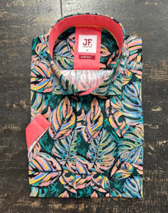 Jimmy Fox - Tropical Leaf Print SS Shirt - Multi