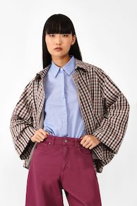 Dixie - Cape Jacket - Liquorice Check