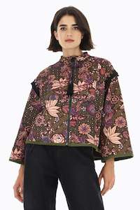 Dixie - Cape-Style Jacket - Burgundy Multi