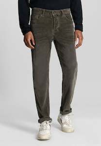 Clothing: Dstrezzed - Gent D Loose Tapered Faded Ribcord Chino - Olive